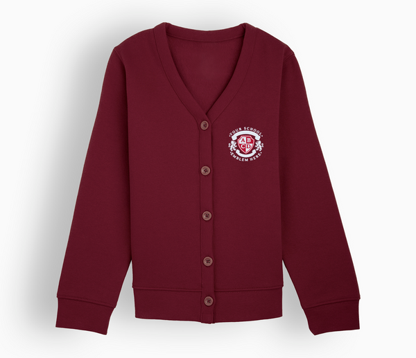 Burgundy jersey 2024 school cardigan