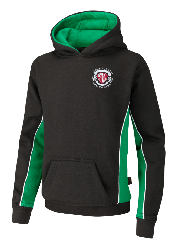SPIRIT Hooded Top - Black/Emerald