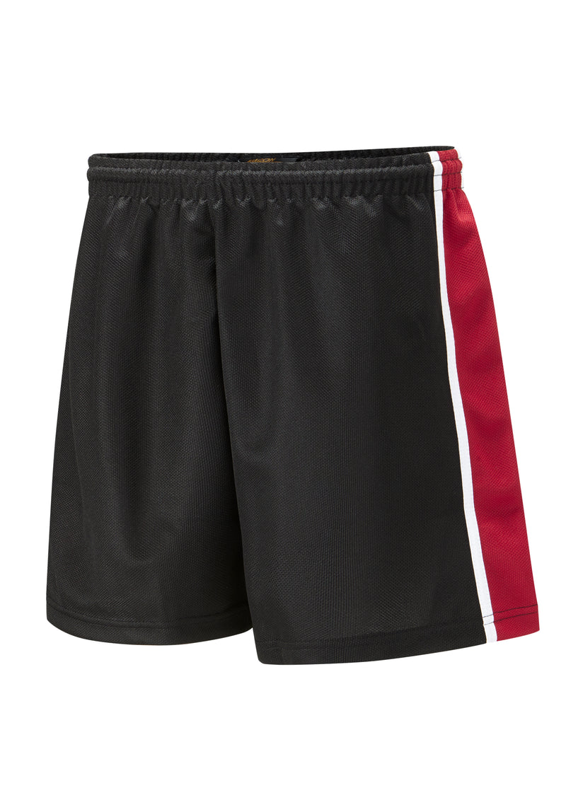 SPIRIT Panelled Sports Short - Black/Scarlett Red