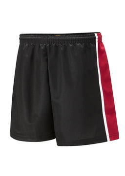 SPIRIT Panelled Sports Short - Black/Scarlett Red