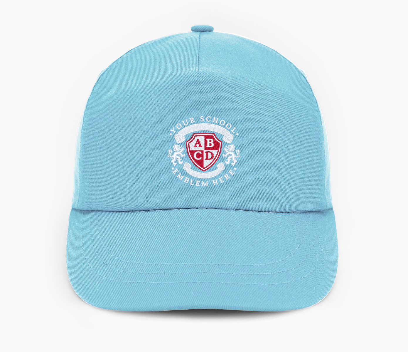 帽子 Sky blue white embroidered cap Children's Baseball Cap - Sky Blue | MyClothing