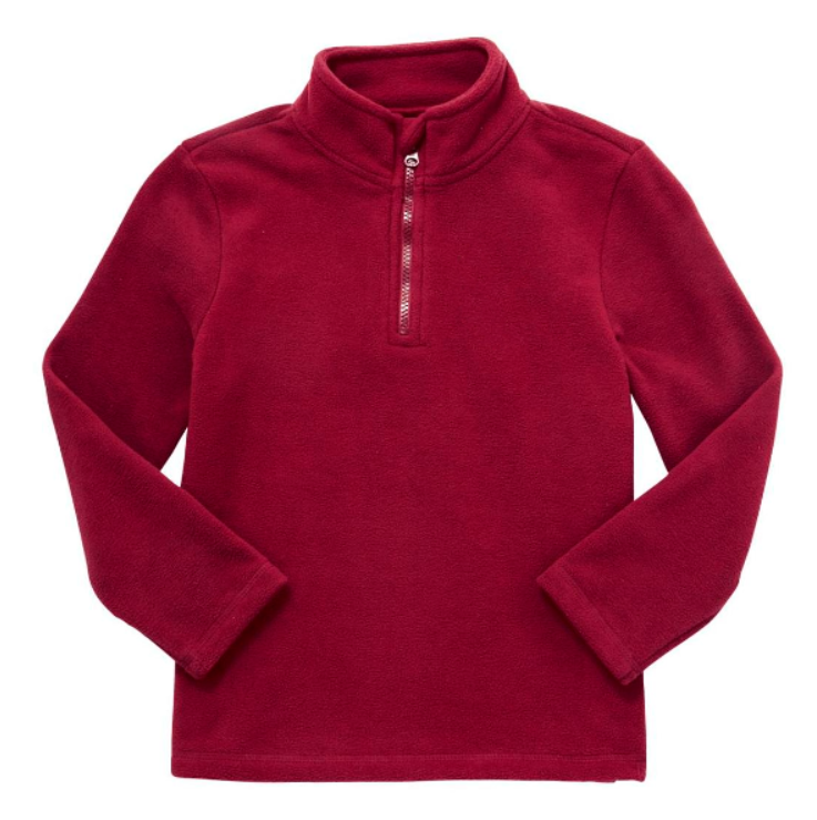 Plain Half Zip Fleece - Claret