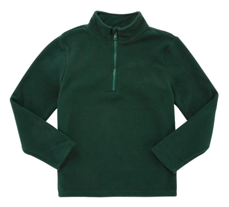 Plain Half Zip Fleece - Green