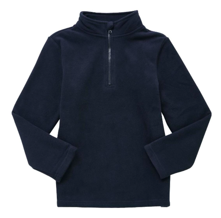 Plain Half Zip Fleece - Navy