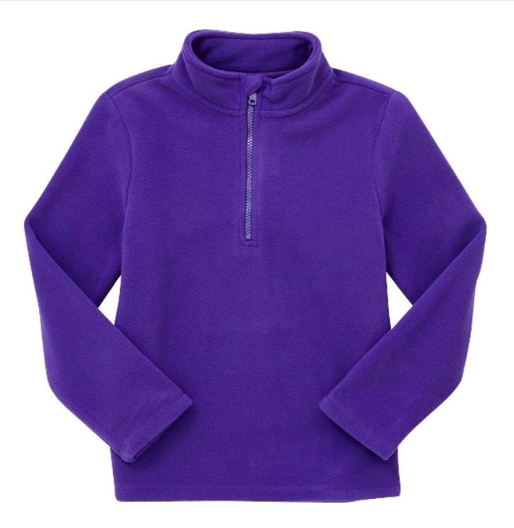 Plain Half Zip Fleece - Purple