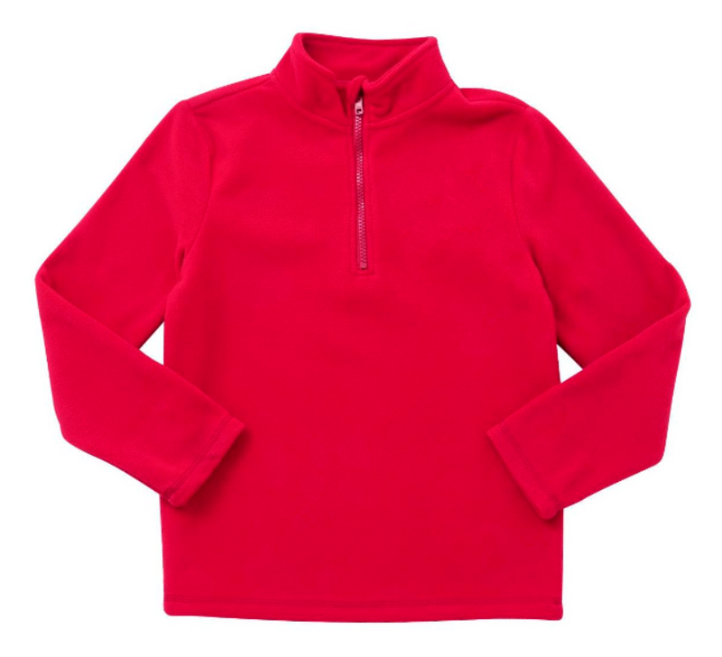 Plain Half Zip Fleece - Red