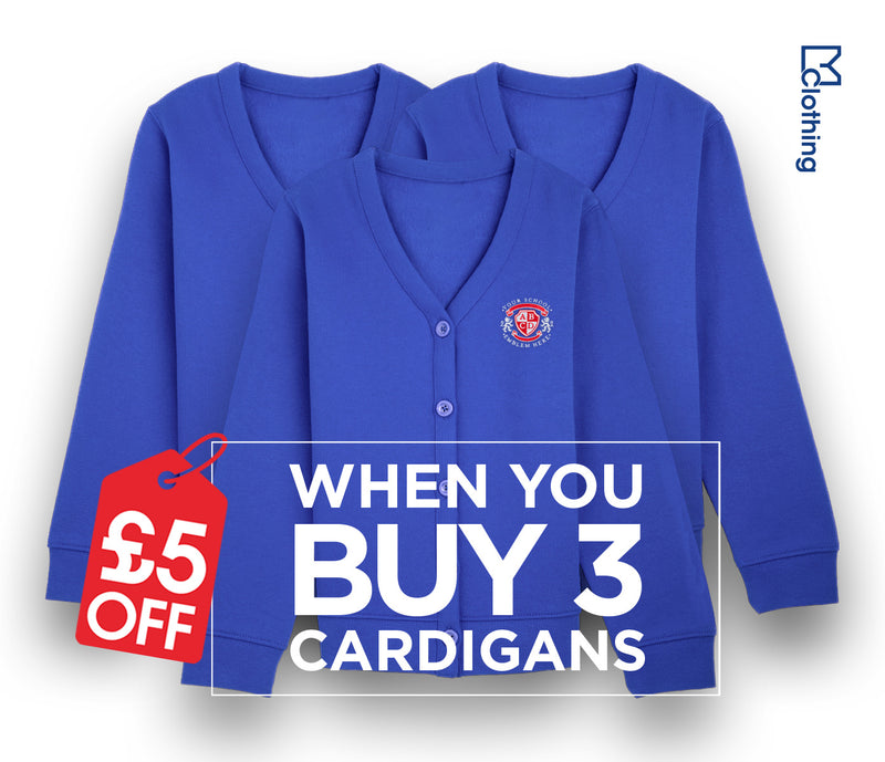 3 Pack - Jersey Cardigan - Bright Royal Blue