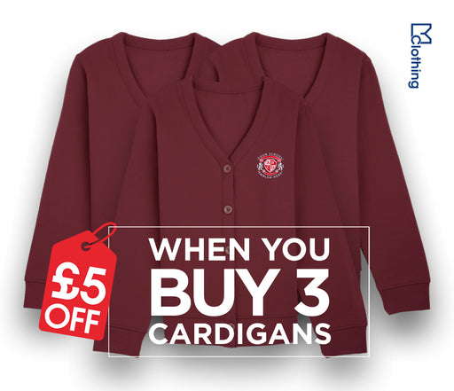 3 Pack - Jersey Cardigan - Burgundy