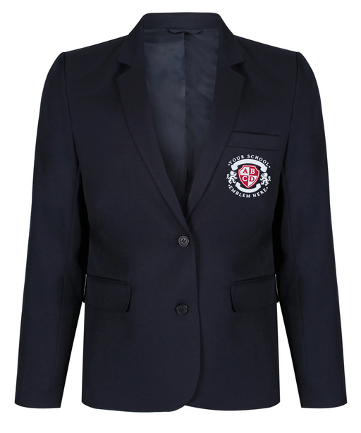 Academy Blazer - Girls: Tailored fit with logo, crafted from 100% recycled polyester, featuring a two-button fastening and suit style pockets.