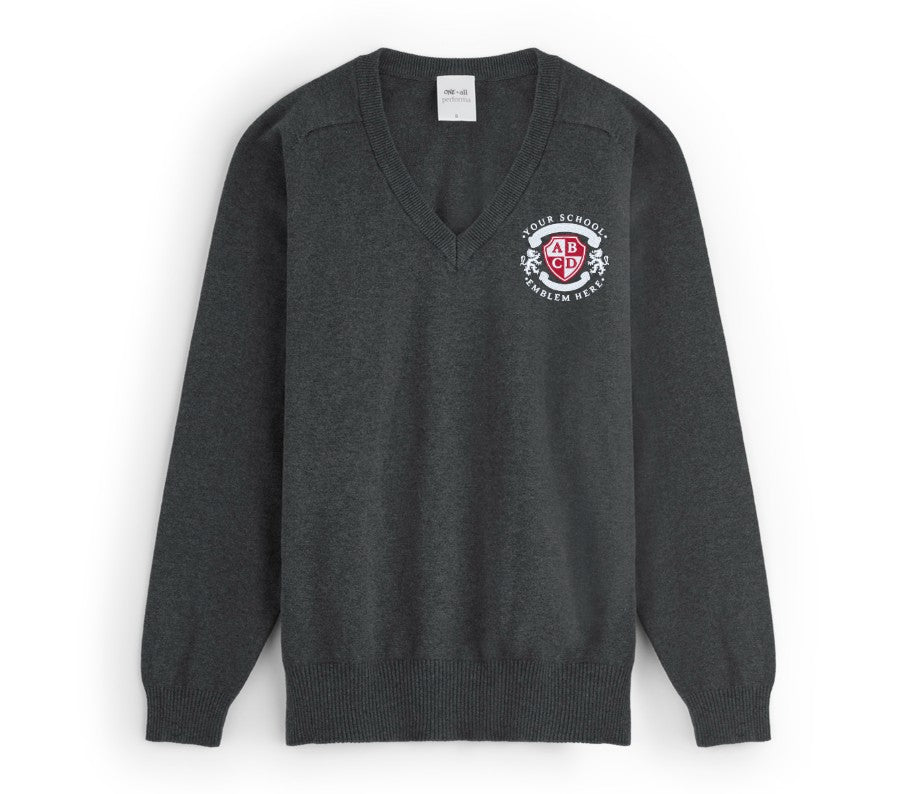 V Neck Pullover - Grey