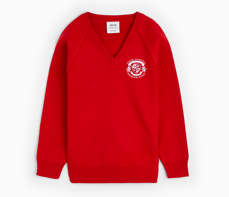 V-Neck Pullover - Red