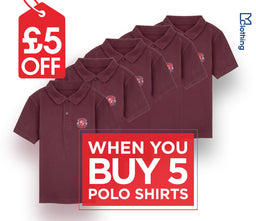 5 Pack - Polo Shirt - Burgundy