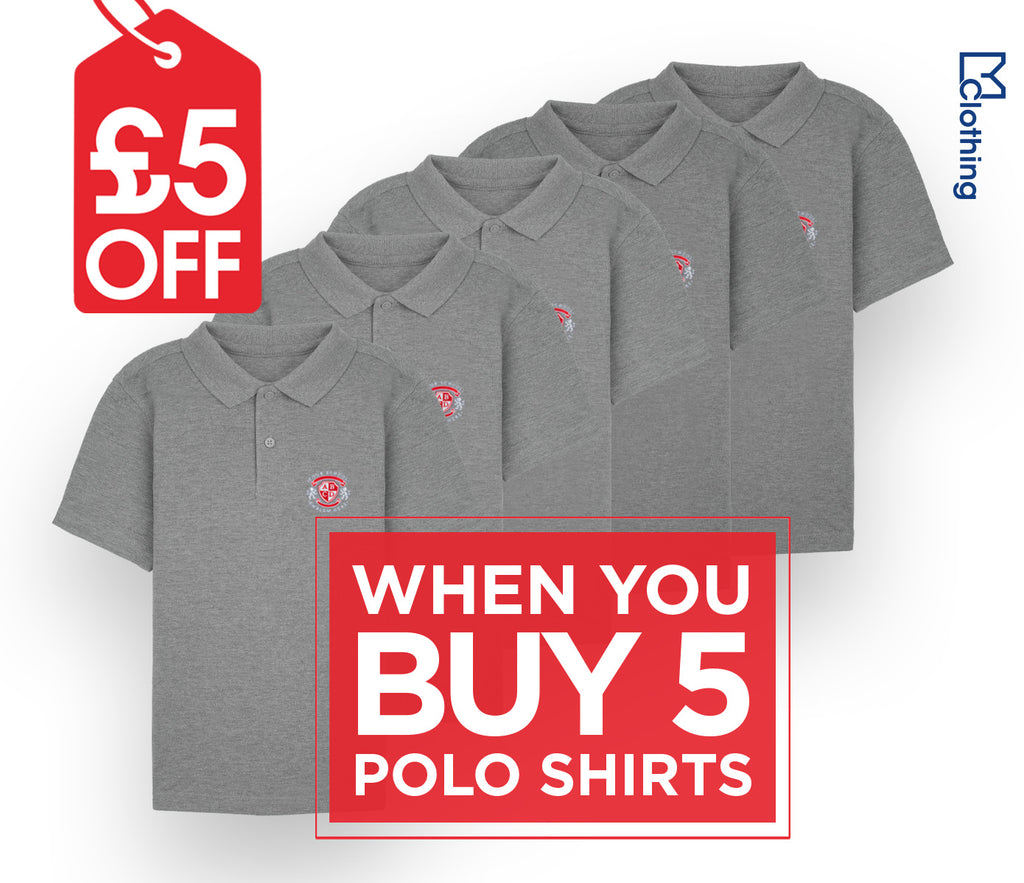 5 Pack - Polo Shirt - Grey