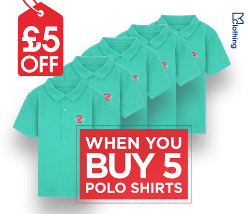 5 Pack - Polo Shirt - Jade Green