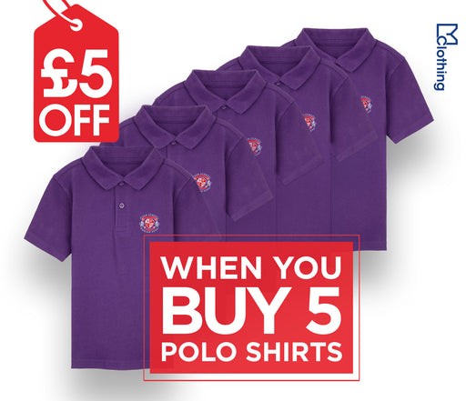 5 Pack - Polo Shirt - Purple