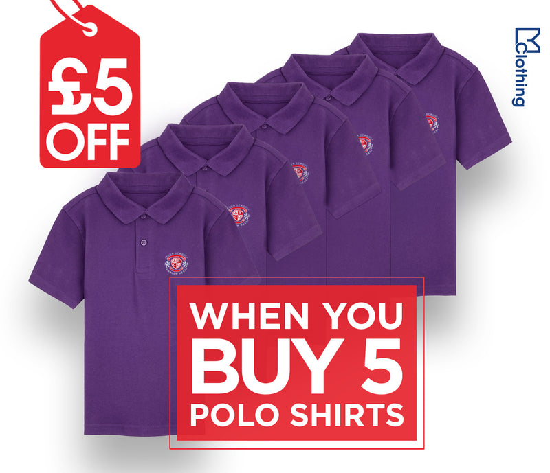 5 Pack - Polo Shirt - Purple