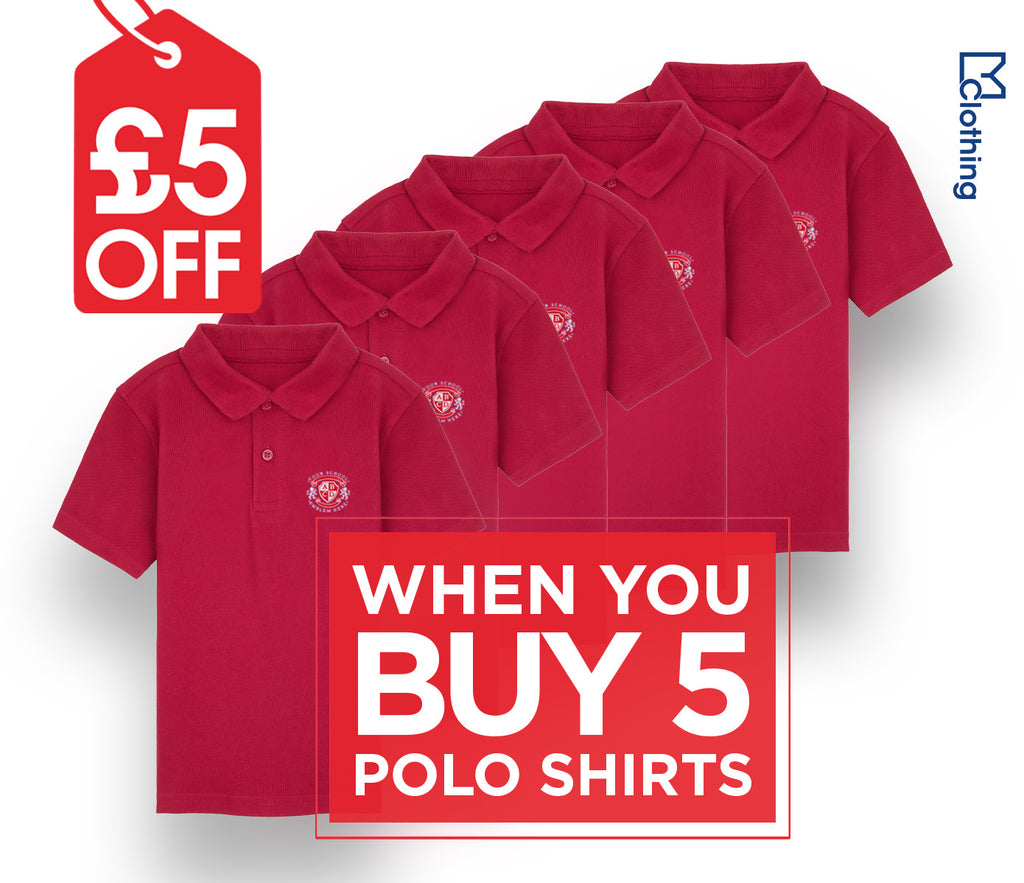 5 Pack - Polo Shirt - Red