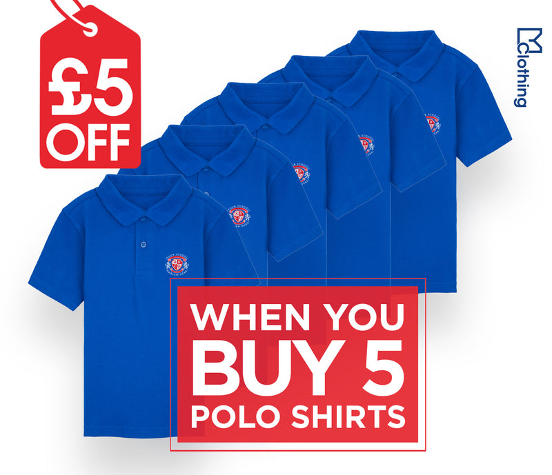 5 Pack - Polo Shirt - Royal Blue