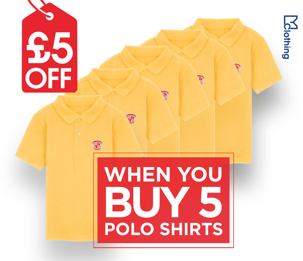 5 Pack - Polo Shirt - Sunflower Yellow