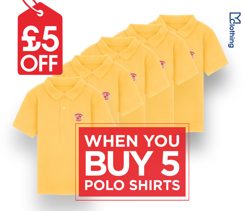 5 Pack - Polo Shirt - Sunflower Yellow
