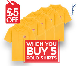 5 Pack - Polo Shirt - Yellow Gold