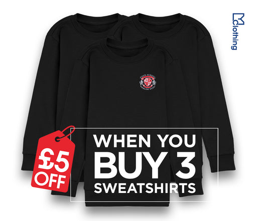 3 Pack - Round Neck Sweatshirt - Black