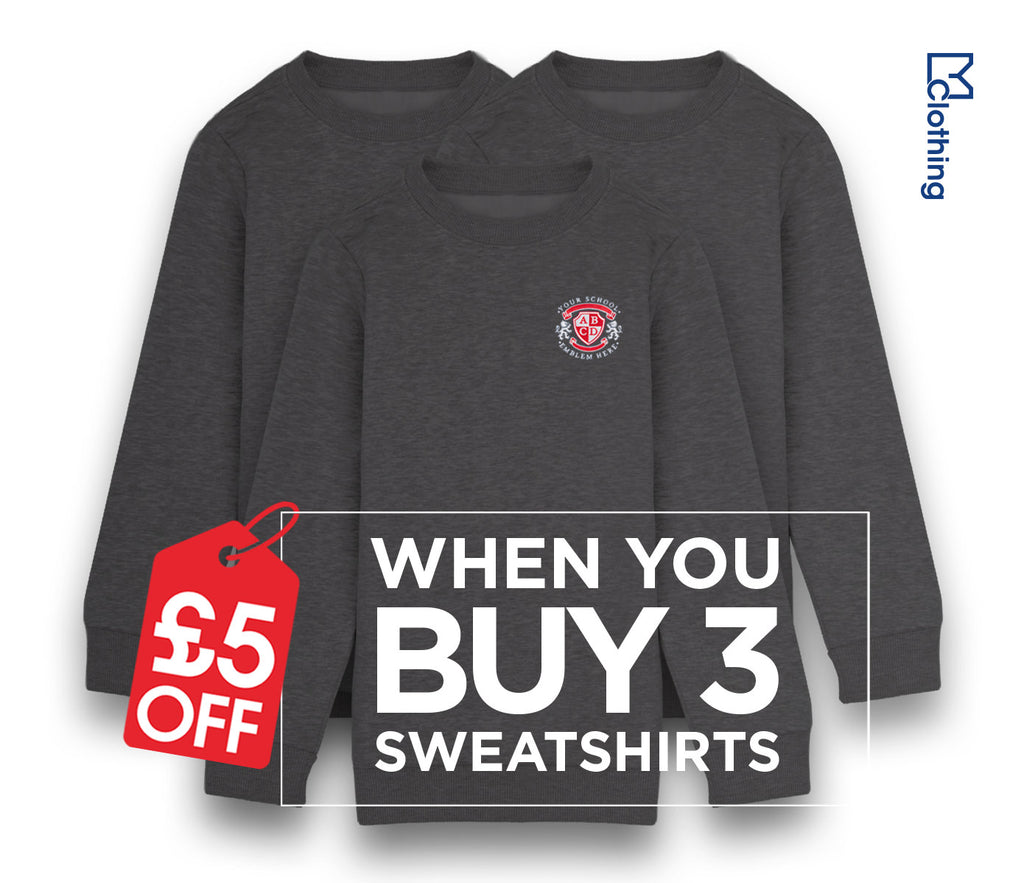 3 Pack - Round Neck Sweatshirt - Black