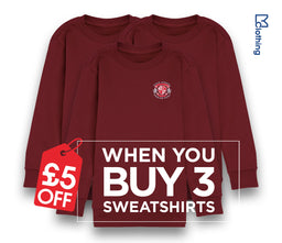 3 Pack - Round Neck Sweatshirt - Claret