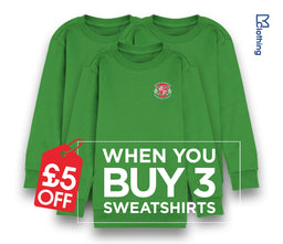 3 Pack - Round Neck Sweatshirt - Emerald Green