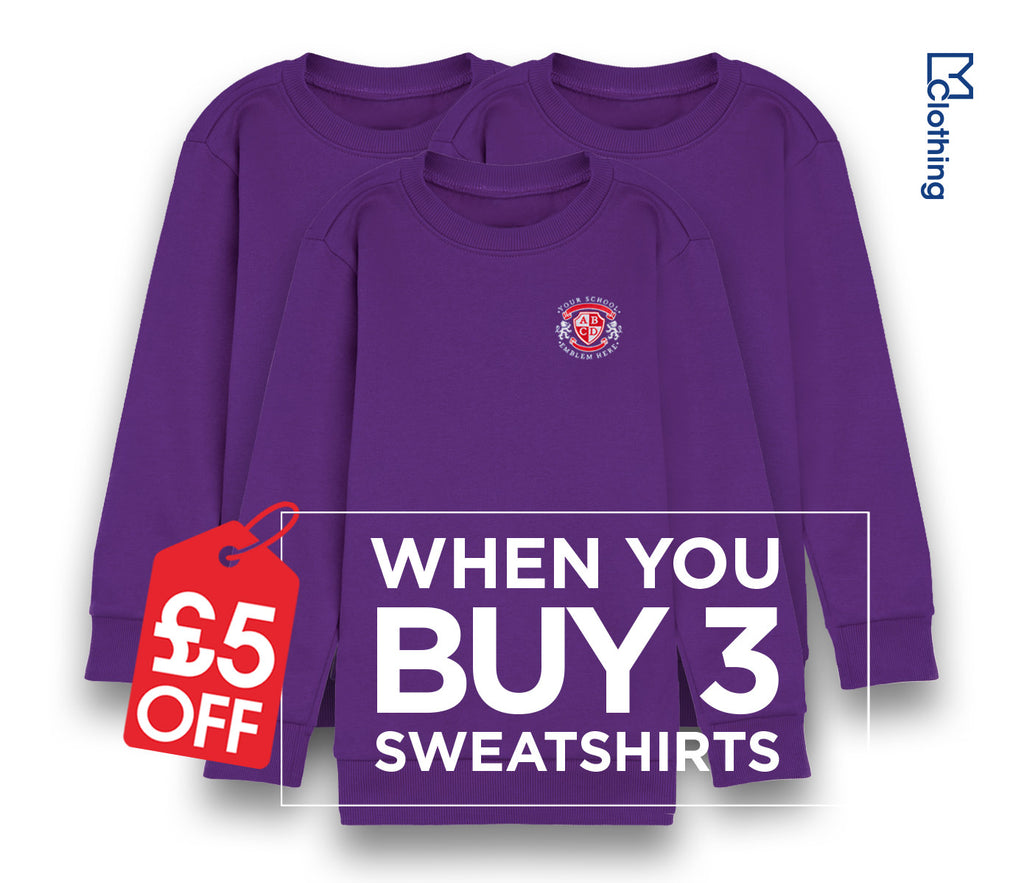 3 Pack - Round Neck Sweatshirt - Purple