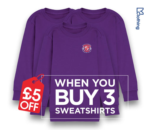 3 Pack - Round Neck Sweatshirt - Purple
