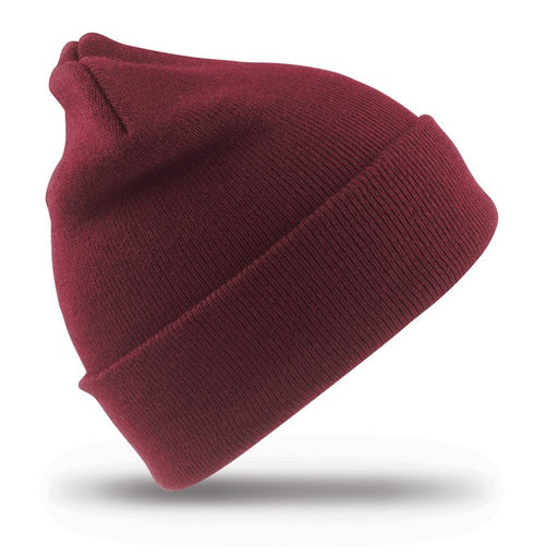 Plain Woolly Ski Hat - Burgundy, heavy knit, double thickness, ideal for children. Made from 100% soft touch acrylic, designed for warmth and comfort.