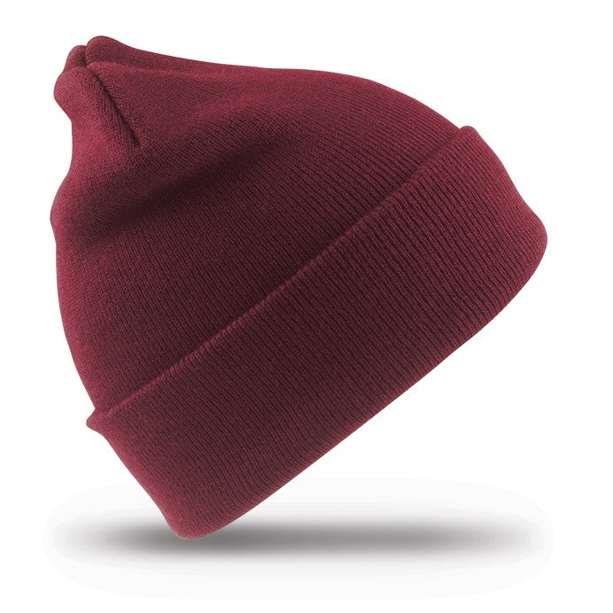 Plain Woolly Ski Hat - Burgundy