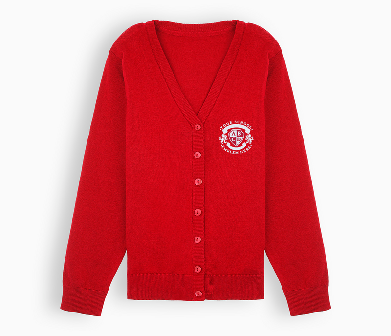 Lightweight Straight Edge Cardigan - Red