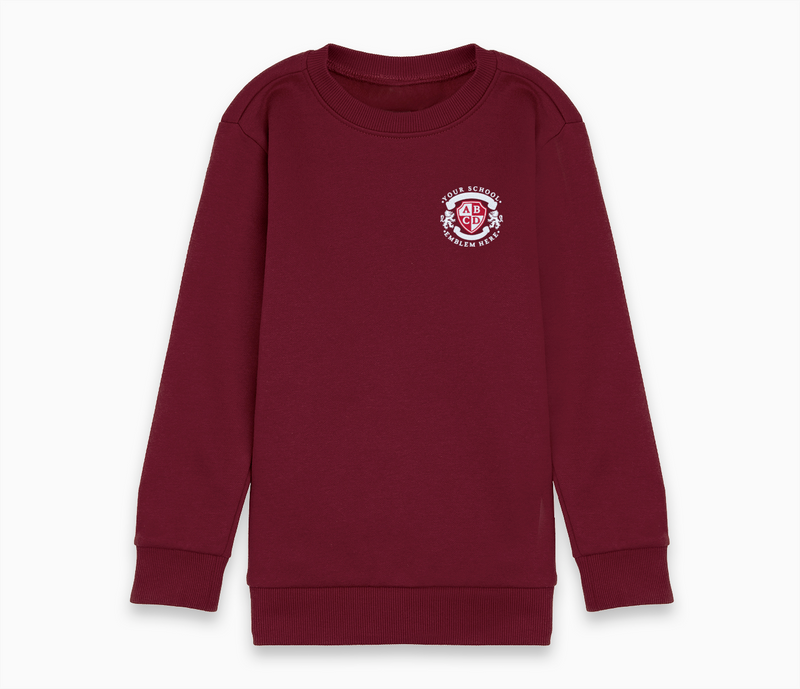 Round Neck Sweatshirt - Burgundy