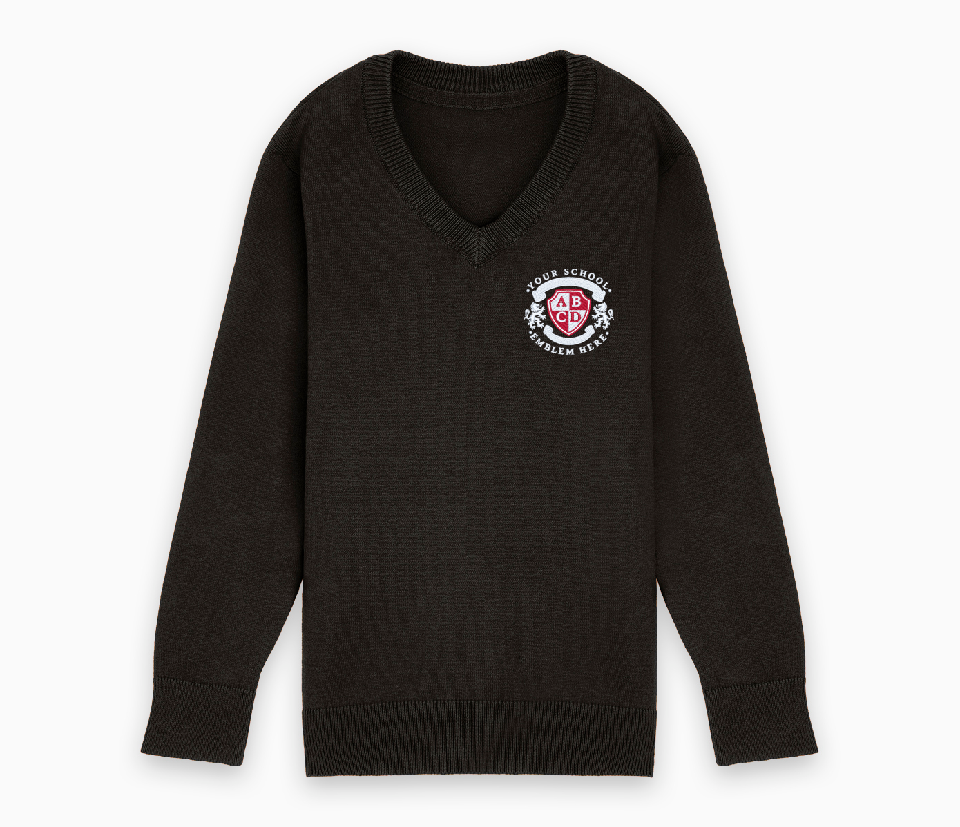 Lightweight V-Neck Cotton School Jumper Dark Grey – My Clothing
