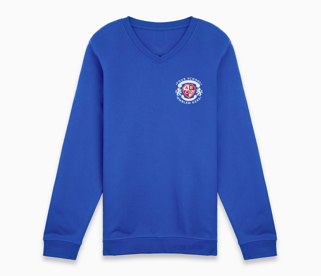 V Neck Sweatshirt Bright Royal Blue