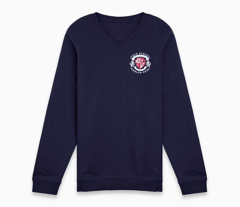 V-Neck Sweatshirt - Navy Blue