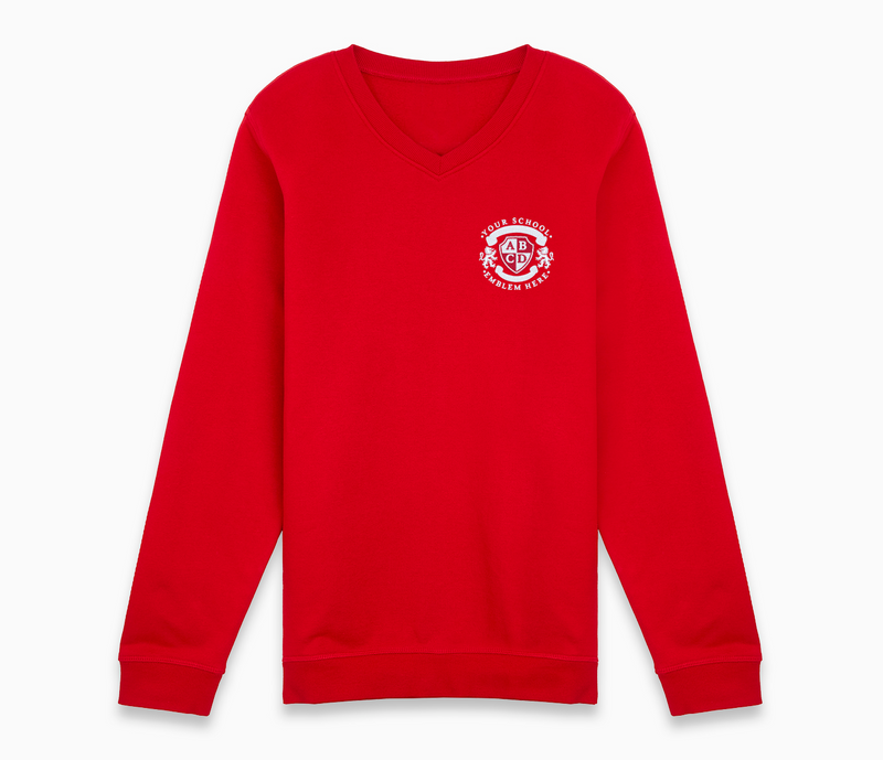 V-Neck Sweatshirt - Red