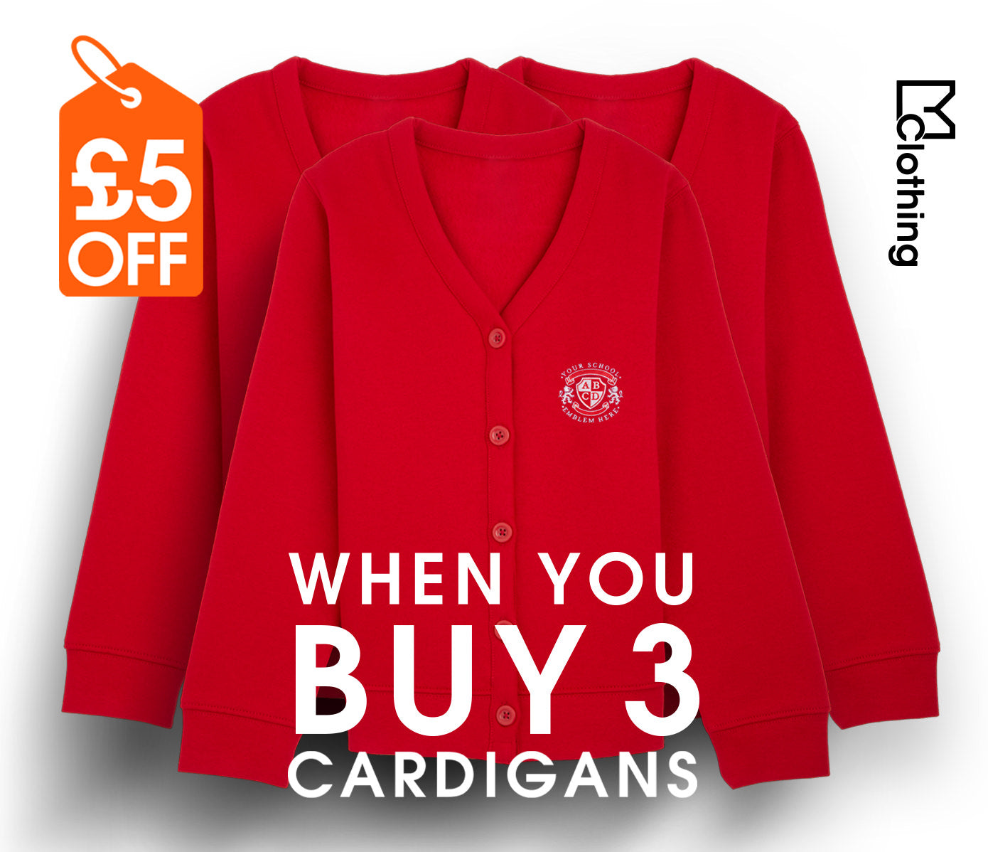 3 Pack Jersey Cardigan Red My Clothing