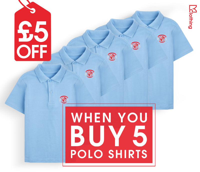 5 Pack - Polo Shirt - Sky Blue