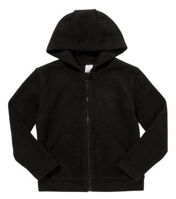 Plain black zip up fleece deals
