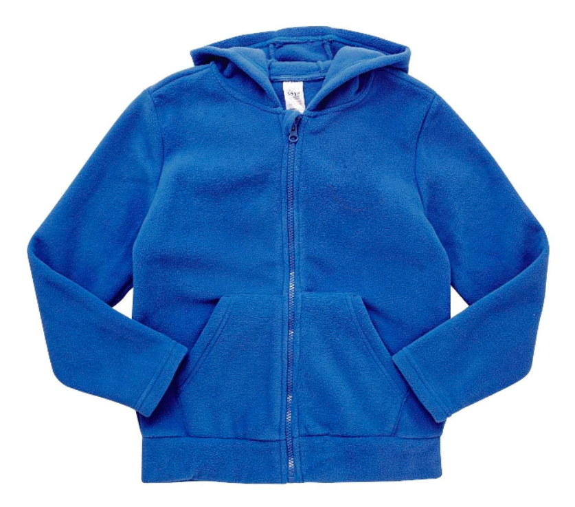 Plain Zip-Through Fleece With Hood Royal Blue – My Clothing