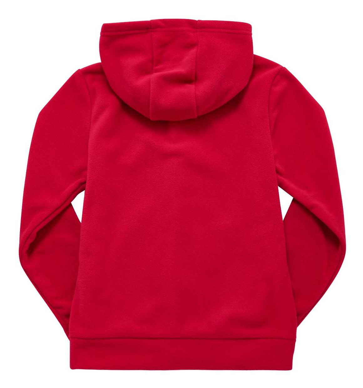 Plain Zip-Through Fleece With Hood - Red – My Clothing