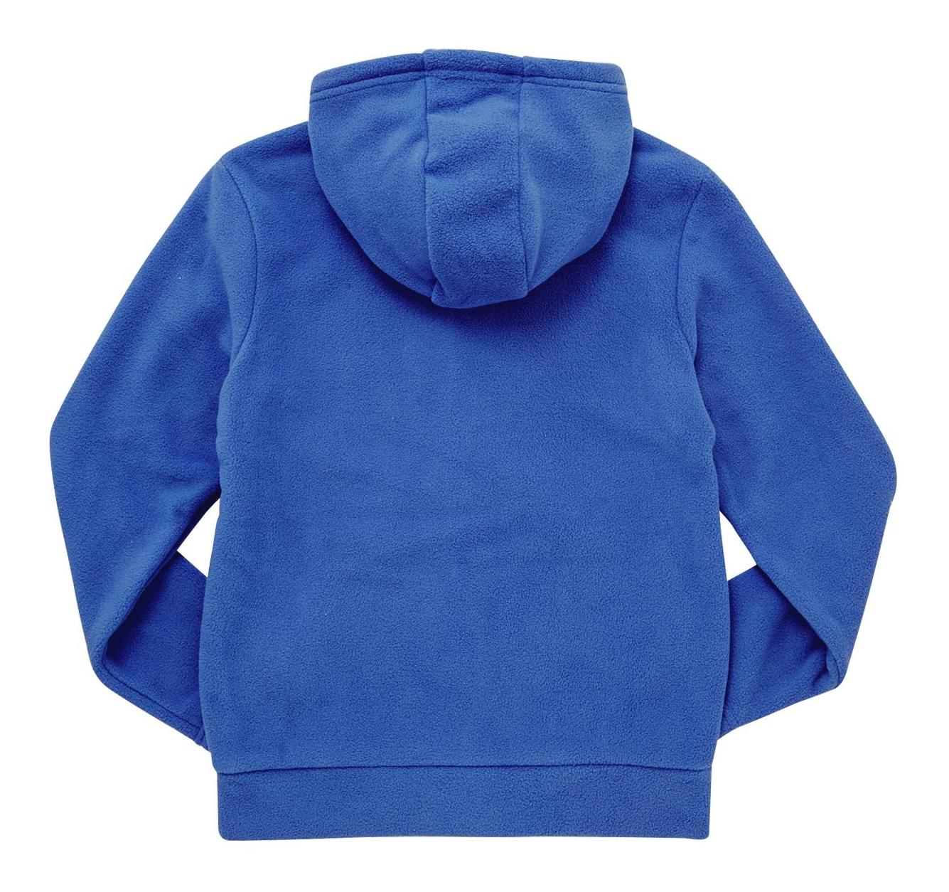 Plain Zip Through Fleece With Hood Royal Blue My Clothing