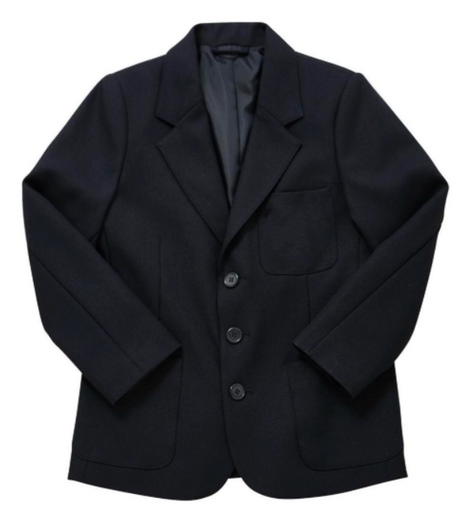Plain Boys Blazer - Navy features a structured design with three button fastening, notch lapels, and three pockets, ideal for a polished school uniform look.