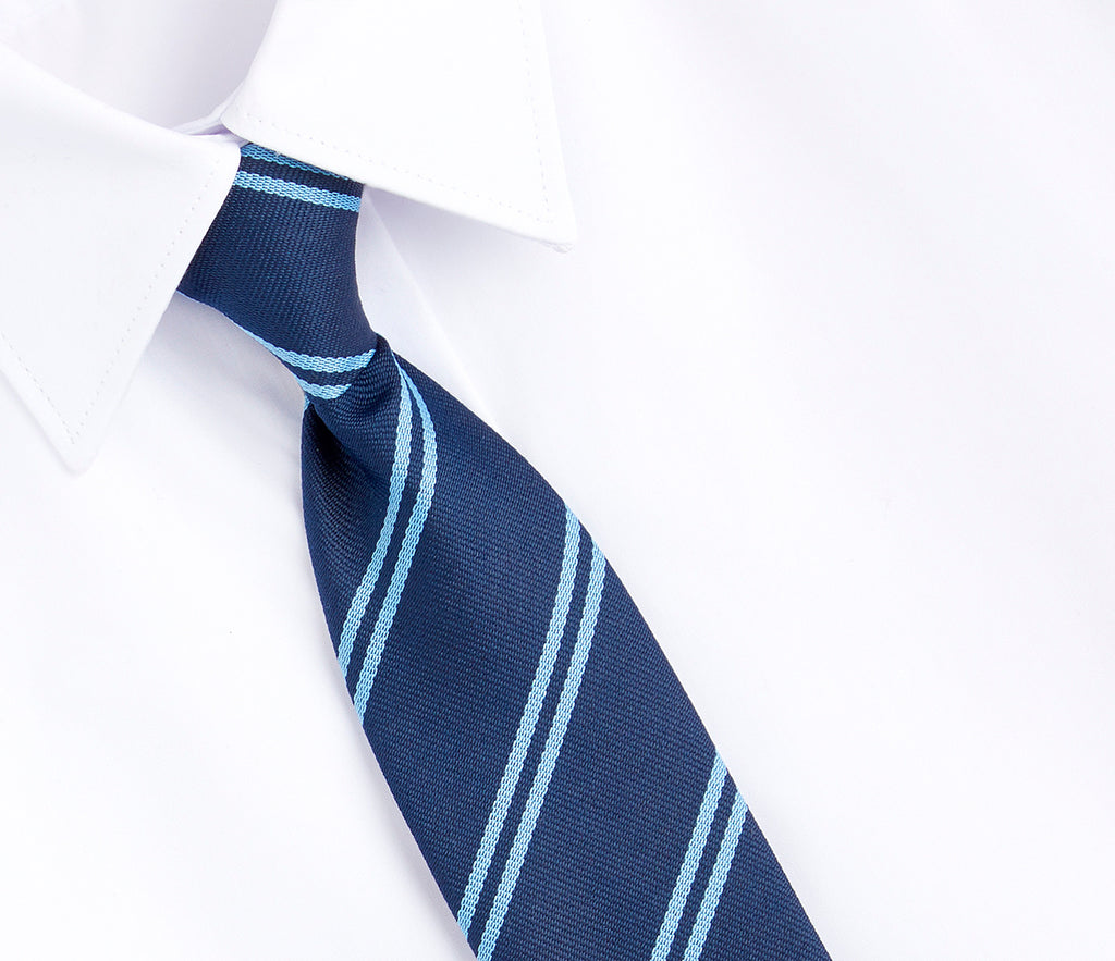 St Katherine's C of E Primary School Standard Tie, featuring a striped design, suitable for school uniforms, as shown in a close-up image.