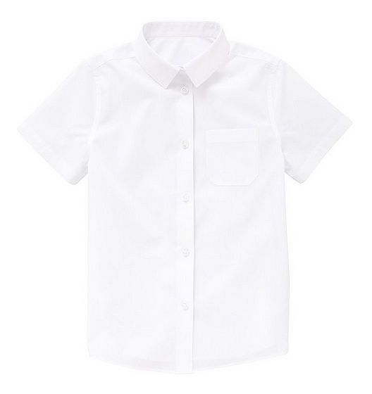 5 Pack Of Girls Easy Care Short Sleeve Shirts - White