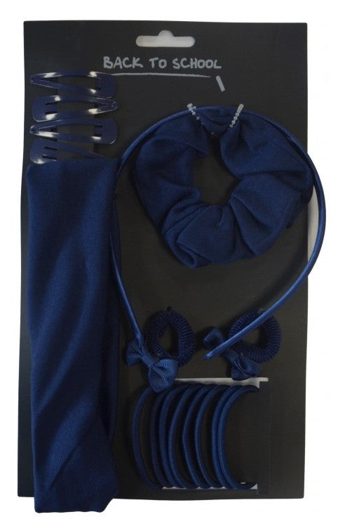 Large School Hair Set Navy