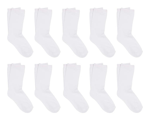 10 Pack Of Ankle Socks - White, featuring a group of white socks designed for comfort with cotton-rich fabric, ideal for daily wear.
